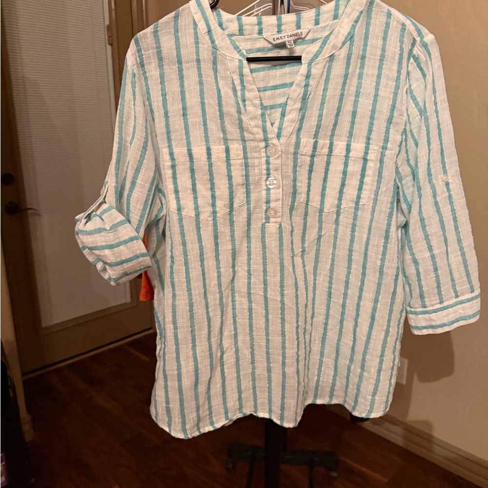 Striped Button-Up Shirt